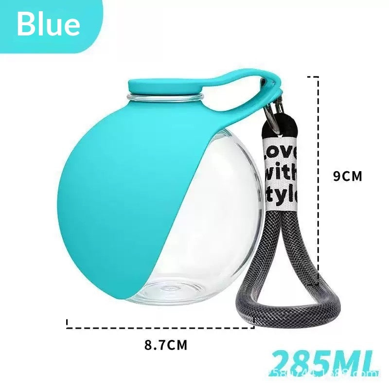 Blue unprinted travel dog water bottle