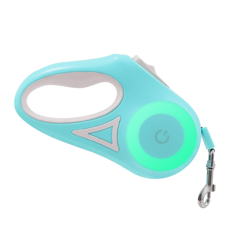 Blue LED retractable dog leash