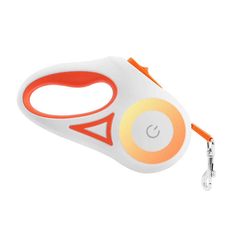 Orange LED retractable dog leash