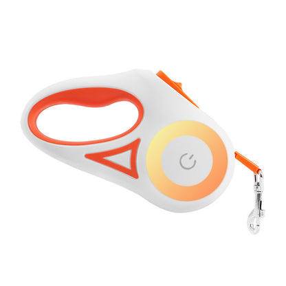 Orange LED retractable dog leash