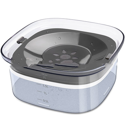 Transparent spill-proof pet water bowl