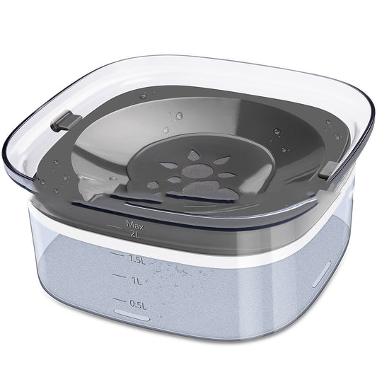 Transparent spill-proof pet water bowl