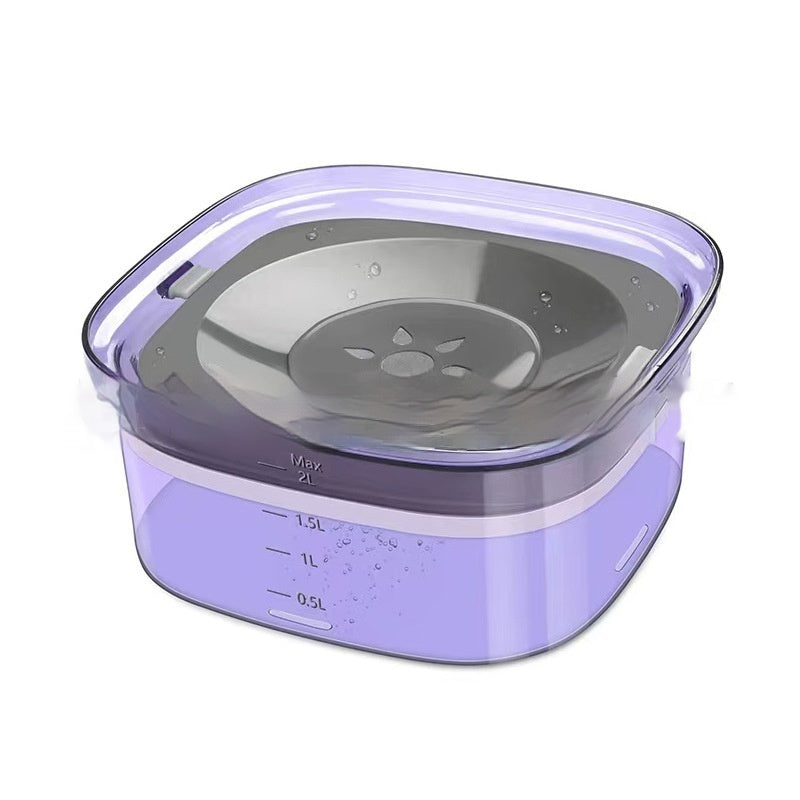 Purple 2L spill-proof water bowl