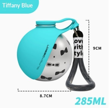 Blue printed stainless steel travel dog water bottle