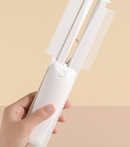 Open white folding pet grooming tool