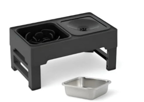 Removable bowl insert on an elevated feeder