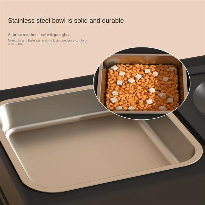 Stainless steel food bowl detail