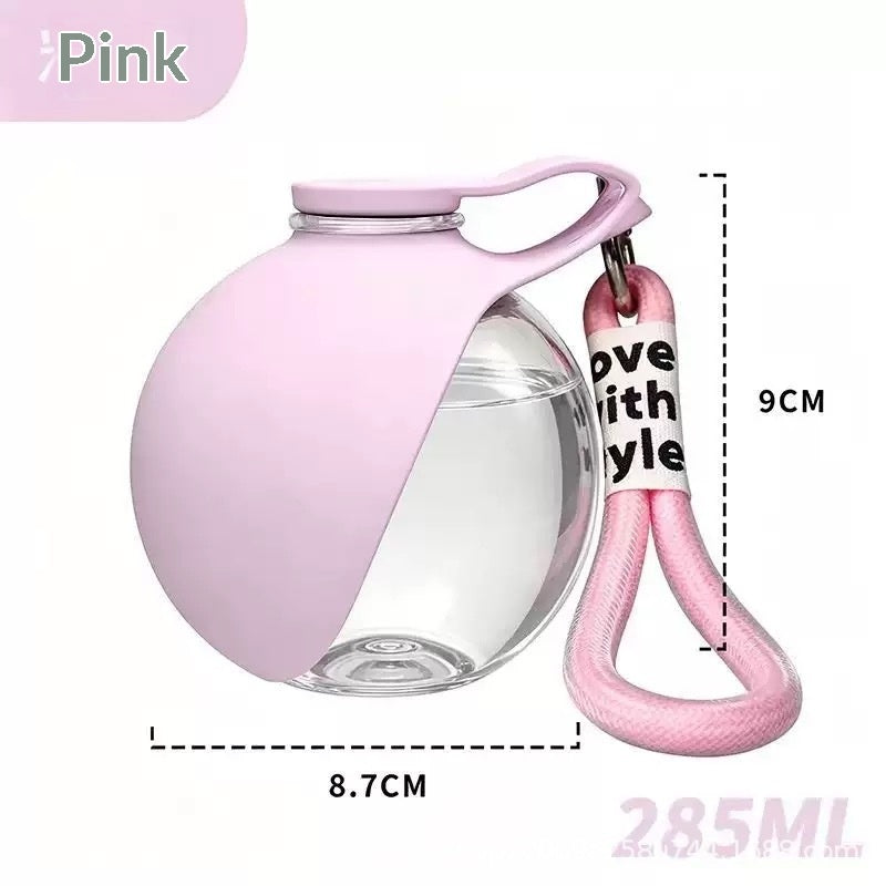 Pink unprinted travel dog water bottle