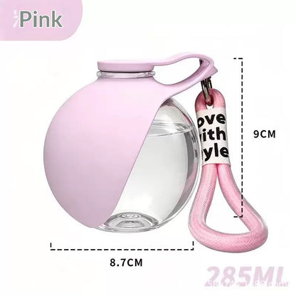 Pink unprinted travel dog water bottle