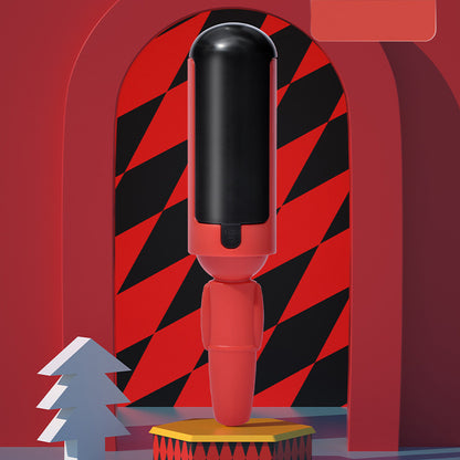 Red and black self-cleaning pet hair roller