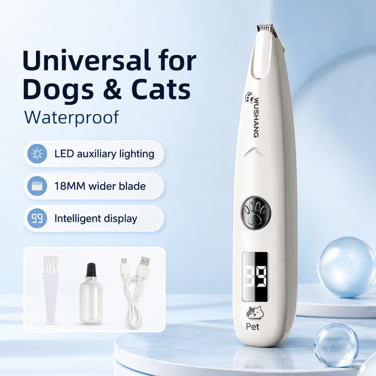 Quiet LED Paw Trimmer for Dogs & Cats – Rechargeable Grooming Clipper