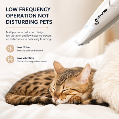Quiet LED Paw Trimmer for Dogs & Cats – Rechargeable Grooming Clipper
